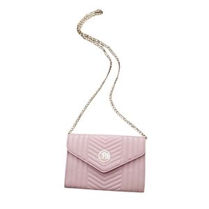 Badgley Mischka Pink Chevron Crossbody Bag